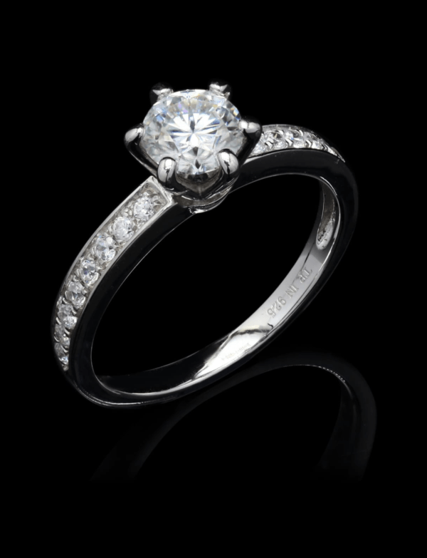 SILVER MOISSANITE RING