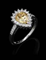 SILVER YELLOW MOISSANITE RING