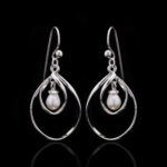 Silver pear; Earrings